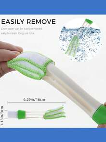 4pcs Window Blind Cleaning Tools, Washable 7-Finger Duster And Vent Cleaner, Roller Brush, Blind And Fan Dust Remover, Home Cleaning Supplies - 4 Items - View 4