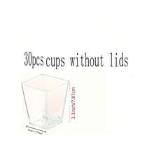 10/20/25/30/50/100pcs Transparent Dessert Cups - Square Mousse Cups, Yogurt Cups, And Ice Cream Pudding Cups, Suitable For Christmas, Halloween, Weddings, Graduations, Birthday Parties And Celebration Events - Perfect Party Cups - Clear - View 17