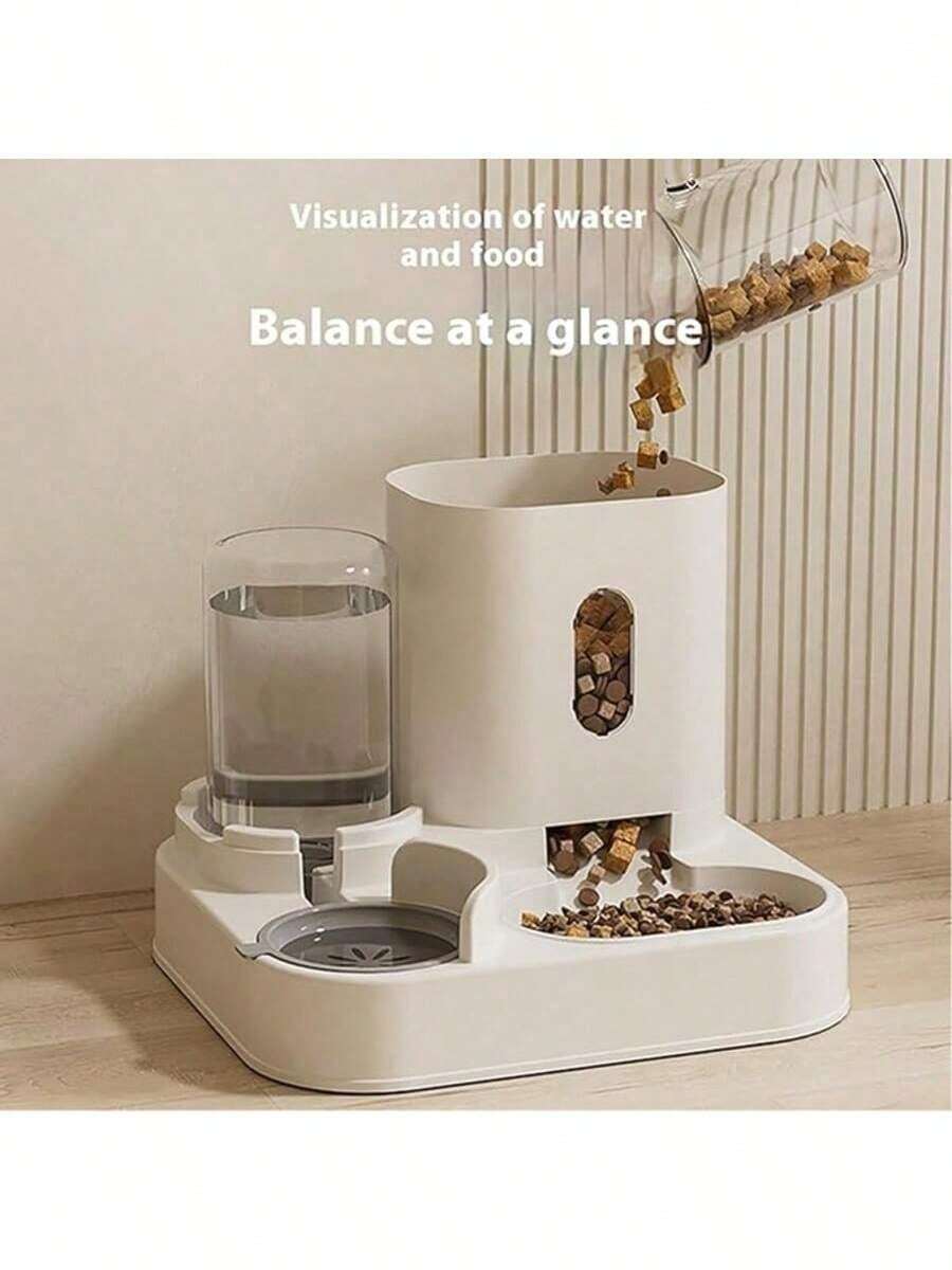 1pc Dog Bowl Cat Food Bowl 2 In 1 Pet Automatic Feeder And Waterer Food Container Supplies, Extra-Large Capacity 2500 Ml - 1 lít - Xem 1