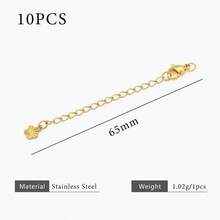 10pcs Stainless Steel Extension Extended Tail Chains Lobster Clasps Connectors DIY Jewelry Making Findings Bracelet Necklaces - Extension Chain - View 19