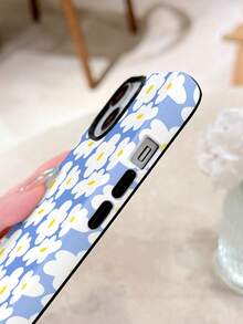 1pc Refreshing Floral Print Perforated Glossy 2-In-1 Film Case Full Coverage Hard Phone Shell Suitable For IPhone 11/12/13/14/15/16 Pro Max,International Version, Not The Domestic Version - Multicolor - View 4