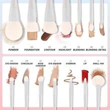 Docolor 14Pcs Makeup Brushes Premium Synthetic Makeup Brush Set Includes 9pcs Eye Brushes,5pcs Synthetic Face Brushes Perfect For Foundation,Blush,Bronzer,Contour,Eyeshadow &Amp; Powder-Small Waist Series - ColorB - View 3