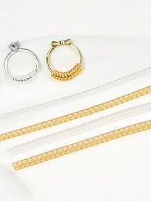 4pcs/8pcs/Set Transparent Ring Sizer Adjuster, Invisible Coil Wrapped Adjustable Rings, Multiple Combinations Available. Transparent Spring Telephone Cord Shaped Ring Sizer. Jewelry Ring Blank And Accessories, Home & Living Supplies. - A - View 9