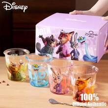 Disney Official Authentic Glass Cup High Beauty Water Cup Winter Milk Cup New Home Reverse Mouth Water Cup 4-Piece Set - Multicolor - View 3