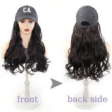 1件装女士长卷发假发，带棒球帽，自然波浪合成发帽，夏季 - 彩色 - 查看 6