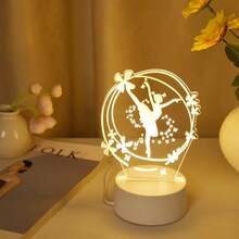 1pc USB Powered 3D Modern Elegant Ballet LED Night Light, Suitable For Bedroom, Office And Various Room Types - Creative Gift Lamp Ideal For Her, Anniversary, Birthday, Valentine's Day, Christmas, Wife, Mother, Girlfriend - Yellow - View 10