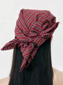 1pc Men's American Plaid Bandana Baseball Cap, Street Fashion Headwrap Hat, Suitable For Daily Street Outings And Travel - Multicolor - View 7