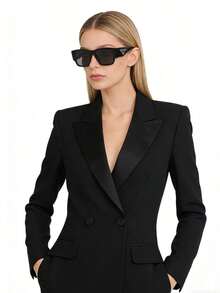 Prada Black Frame Women's Sunglasses, UV Protection, Summer Beach Style - Black - View 2