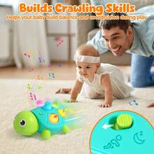 Best Gift Idea: Musical Light Up Turtle For Babies | 4-In-1 Developmental Toy To Encourage Crawling (6-12 Months) | Newborn Learning Gift - Multicolor - View 4