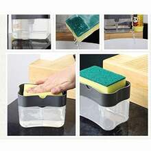 Automatic Liquid Filling Box Set, Soap Dispenser, Sponge Countertop Dishwashing Soap Dispenser, Sink Mounted Pump Style Dishwashing Liquid Dispenser - A - View 1