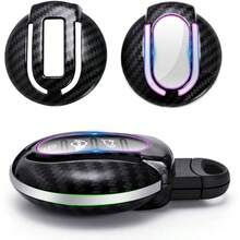 1Pcs ABS Plastic Key Fob Cover Countryman S ONE JCW F54 F55 F56 F57 F60 Clubman Keyless Key Case With Weave Keychain Union Jack Design - White - 查看 4