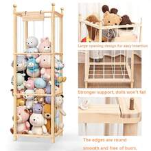 Stuffed Animal Storage Rack, Solid Pine Wood Stuffed Toy Organizer, Large-Capacity Elastic Cord Animal-Shaped Plush Toy Storage Rack, Space-Saving Toy Storage Essential, Suitable For Playrooms, Bedrooms, Living Rooms And Corners - Nhiều màu - Xem 2