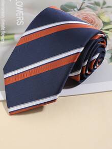 1条男士基本款条纹领带 - 彩色 - 查看 4