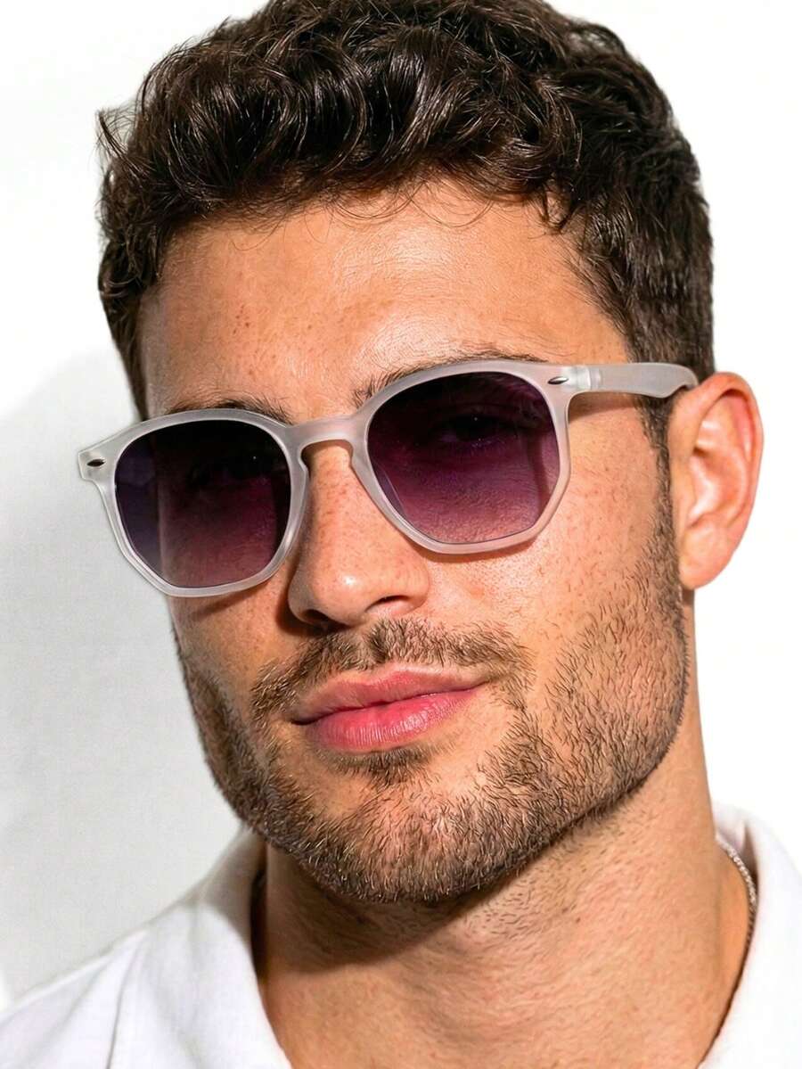 男士時尚眼鏡夏季防曬戶外完美送給朋友作為禮物休閒 - 白色 - 查看 1