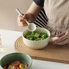 1-Piece 630 Ml Ceramic Handle Bowl Style Household Handle Baking Bowl, Fruit Salad Bowl, Rice Bowl, And Tableware - Salad Bowl - View 4