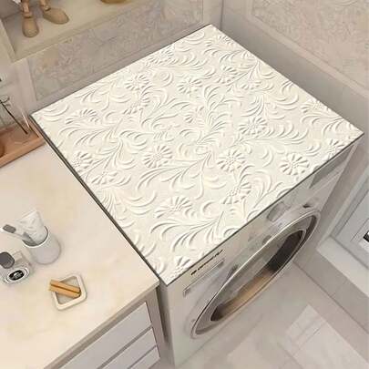 1pc Washing Machine & Dryer Top Pad, Diatomite, Washing Machine Dust Cover, Kitchen Accessory, Anti-Slip, Suitable For Laundry Room, Bathroom, Home Decor And Room Decor, Multiple Styles Available