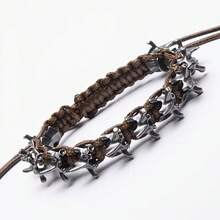 1pc Punk Dark Alloy Dragon Bone Braided Adjustable Bracelet For Men - Multicolor - View 19