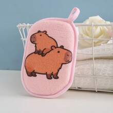 2只卡通动物图案沐浴手套，去角质，柔软亲肤，舒适清洁，按摩肌肤，温和无痛清洁用品 - 彩色 - 查看 7