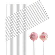 100Pcs Acrylic Cake Pops Sticks Clear Round Plastic Str Acrylic Cake Topper Sticks Reusable Cocktail Stirrer  Party DIY Craf Rations 6-Inces - 6inches - View 1