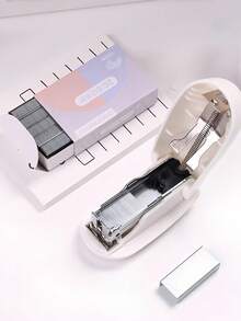 迷你订书机套装，便携式订书机 26/6，12 张纸容量，带起钉器，可爱高品质订书机，高效办公用品，含 1000 枚 26/6 订书钉 - 訂書機 - 查看 4