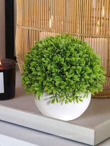 1/2 独立黑白仿真桉树叶盆景，PP/PE材质，桌面摆件，仿真花卉，仿真植物，户外派对、生日、婚礼、毕业季装饰，家居、餐厅、客厅、卧室、花园装饰 - 彩色 - 查看 6