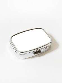 1pc Portable Mini Square Metal Pill Box, Jewelry Box - Multicolor - View 7