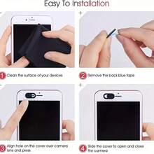 Solid Color Black Alloy Lens Protector 6pcs/10pcs Metal Camera Lens Cover Phone Computer Privacy Protection Cover Photography Webcam Privacy Shield Mother's Day Gift - Multicolor - View 3
