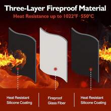 1 tấm lót silicon màu đen chịu nhiệt, kích thước 15x18 inch, chống trượt, thích hợp cho nồi chiên không dầu/lò nướng/máy pha cà phê/chảo rán, chịu lửa, chống dầu, chống bám bẩn, dùng cho bếp nướng. - Xem 7