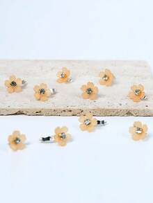 10 piezas Clips para el cabello con flores de perla, Clips para trenzas, Accesorios para el cabello de mujer, Clips para el cabello con flores de perla para bodas, Adecuados para verano, playa, vacaciones, decoraciones para el cabello, Clips para el cabello con flores - Albaricoque - Ver 6