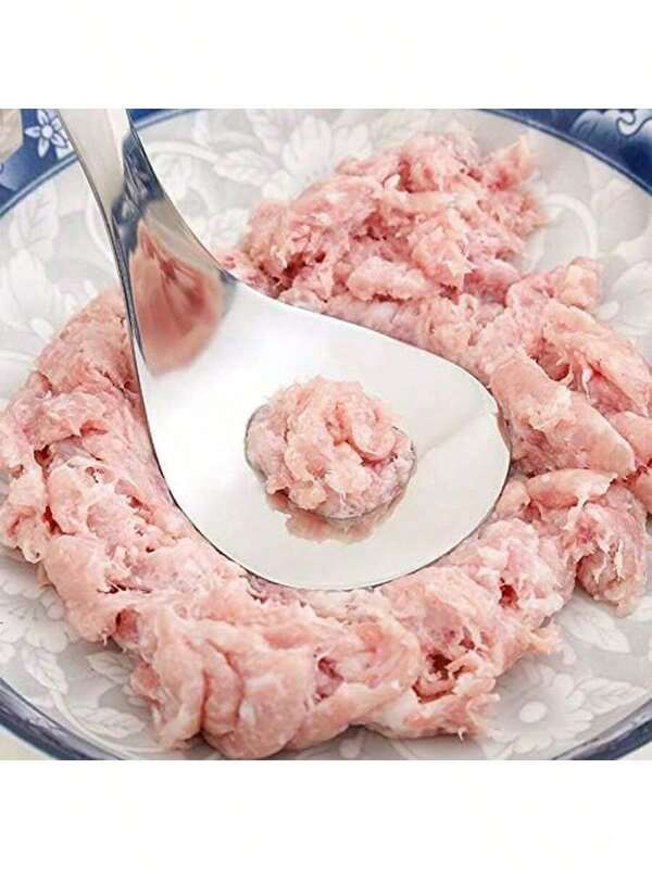 Pince à boulettes de viande avec long manche et bec verseur, cuillère à viande antiadhésive en acier inoxydable, ustensile de cuisine pour former des boules de pâte maison, 1 pièce
