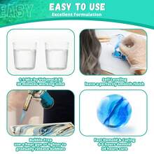 240ml/500ml Epoxy Resin Kit, 2-Part Self-Leveling Casting Resin Starter Set, Suitable For Beginners In Casting, Coating, Art, Jewelry Making, DIY Crafts - A - View 8