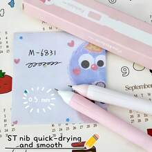 2pcs New Cat Shaped Retractable Pens, 0.5mm Black Quick-Drying Cute Cat Pens, Creative Learning & Office Supplies, Suitable For Cat Lovers, School, Office, Party & Holiday Gifts - Multicolor - View 2