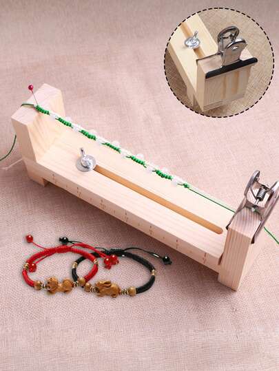 创意绳编工具，手工编织绳架，适用于手链项链DIY手工绳编固定工具，实用编织工具，编织设备，流苏编织用品，手链编织用品，绳结制作用品，DIY珠宝制作用品，手工工艺用品，精密编织工具，轻便编织辅助工具，珠宝制作工具，珠宝制作者，适合DIY爱好者、初学者和经验丰富的工匠