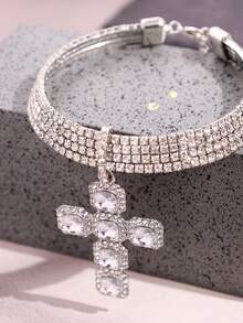 1件奢华独特个性化时尚优雅十字钻石项链，适合女士日常及派对佩戴 - 鑽鏈項鍊 - 查看 6