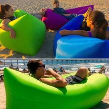 XFH Outdoor Air Lazy Inflatable Sofa Bag Portable Camping Sofa Air Sleeping Bag Lunch Break Mattress Music Festival Concert Recliner, Quick Inflatable Portable Sofa Bed - Supports A Weight Of 440.92 Pounds, Suitable For Beaches, Outdoor And Travel - Màu Hoa hồng đỏ - Xem 7