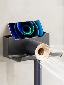 Wall Mounted Hair Dryer Holder Rack, Bathroom Storage Organizer, No Drilling Required - Multicolor - View 16
