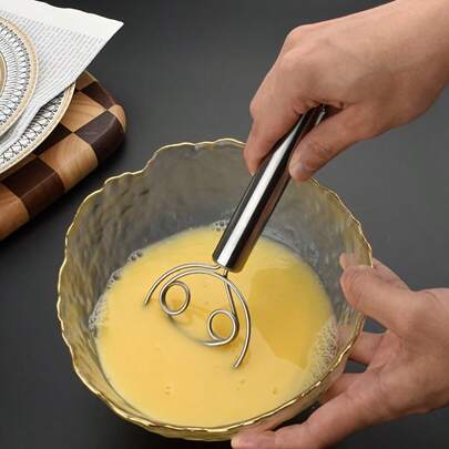 Heavy-Duty Manual Whisk And Dough Mixer - Stainless Steel, Non-Circular Hook Whisk For Baking And Cooking - No Electricity Required, Easy To Clean - Suitable For Home And Professional Kitchens.