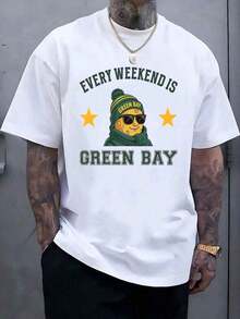Camiseta de moda de nueva temporada de primavera y verano para la calle 100% Algodón - Green Bay  S-XXXL Camiseta del equipo de fútbol Green Bay , Camiseta con estampado gráfico de los Green Bay , Camiseta deportiva de ocio para hombres y mujeres, Camiseta con diseño único de los Green Bay Football, Unisex para adultos, Regalo para fans. - Negro 7 - Ver 26