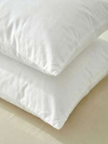 2个100%纯棉枕套，天然纹理，触感柔软，信封式开口，适用于卧室和床上用品。 - 白色 - 查看 6