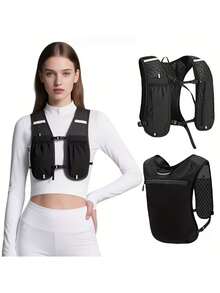 Sports Vest With Multi-Functional Storage Design; Chest Bag For Carrying Water Bottle And Mobile Phone While Running; Portable Outdoor Backpack, Available In 4 Colors. - Multicolor - View 8