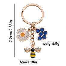 Aesthetic Bumble Bee Honeycomb Sunflower Keyring Fashion Enamel Flower Honey Jar Keychain For Women Girls Bag Charm Pendant Accessories Cute Backpack Decor Lanyard Car Key Holder Jewelry Gift For Bee Lovers Gardeners Teachers Bestie Sister Daughter Birthday Anniversary Christmas Stocking Stuffer Mother Day Present Gold Plated Alloy Metal Dainty Pearl Bee Charm Vibrant Yellow Summer Vibe Jewelry Boho Style Floral Key Chain Unique Handbag Ornament Purse Decoration Clasp Small Gift Idea For Kids Teens Students Tiny Cute Charms Durable Lightweight High Quality Craftsmanship Non-Tarnish Gold Tone Shiny Enamel Finish Nature Inspired Accessory Sweet Honeybee Theme Jewelry Collection Party Favors Wedding Guest Gifts Back To School Accessory Graduation Gift For Her Romantic Floral Bee Jewelry Fancy Key Organizer For House Keys Office Keys Wallet Charm Decorative Piece High Grade Texture Gift Box Choice - LS296-8.4g - View 29