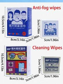 50/100/200片装一次性眼镜清洁湿巾，防雾眼镜纸巾，护目镜防护湿巾，适用于眼镜、手机、相机、电脑等。 - 隨機款式 - 查看 4