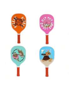 1pc USAPA Approved 9-Ply Maple Edge Wood Pickleball Paddle With UV Printed Animal Pattern, Adult Sports Racket - Multicolor - View 3