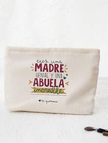 1pc "World's Best Grandma" Printed Cosmetic Bag, Travel Toiletry Bag, Women's Makeup Bag, Grandma Gift, Travel Essentials, Holiday/Vacation/Back To School Supplies Bag, Student Travel Bag, Women's Travel Makeup Bag, Mother's Day Gift - Multicolor - View 5