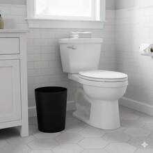 5 Gallon Black Matte Bathroom Trash Can Plastic Garbage Bin Without Lid - 1 - 查看 4