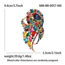 奢华水晶胸针，男女皆宜的优雅玻璃花朵翻领别针，婚礼/派对礼服配饰，聚会徽章礼物 - 大號玻璃(0957) - 查看 18