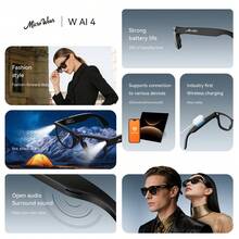 PANDA W AI 4 New AI Smart Glasses, Support Bluetooth Calling, Sync Playback Of Smartphone Multimedia Music, Voice Assistant, Bright Flashlight, Recording (Up To 8 Minutes), AI Smart Q&A, Dialogue Translation, Simultaneous Interpretation, Meeting Notes Organizing Function, Type-C Charging - View 3