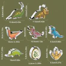 Bộ 8 khuôn cắt bánh quy hình khủng long - Khủng long ba sừng, trứng khủng long, dấu chân khủng long, khủng long gai, khủng long bạo chúa, khuôn nướng bánh hình khủng long cho trẻ em, đồ dùng trang trí tiệc khủng long. - Bạc - Xem 2