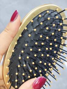 1pc Luxury Sparkling Rhinestone Massage Air Cushion Hair Brush, Straightening & Curling, Portable Home Use, Creative Holiday Gift - Silver - View 5