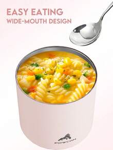 Powcan 25oz/32oz Stainless Steel Vacuum Insulated Food Jar, Wide Mouth Leak-Proof Soup Container, Suitable For Adults, Keeps Food Hot For 10 Hours, Cold For 16 Hours, Leak-Proof Food Container For Hot & Cold Food, Great For Travel, Kitchen, School, Office, Christmas Gift - Multicolor - View 4